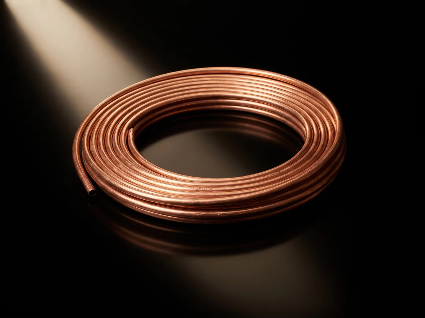 Copper cable, coiled