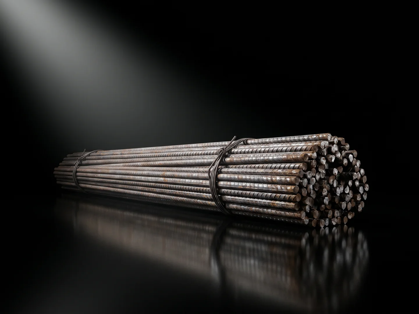 A bundle of reinforcing bar