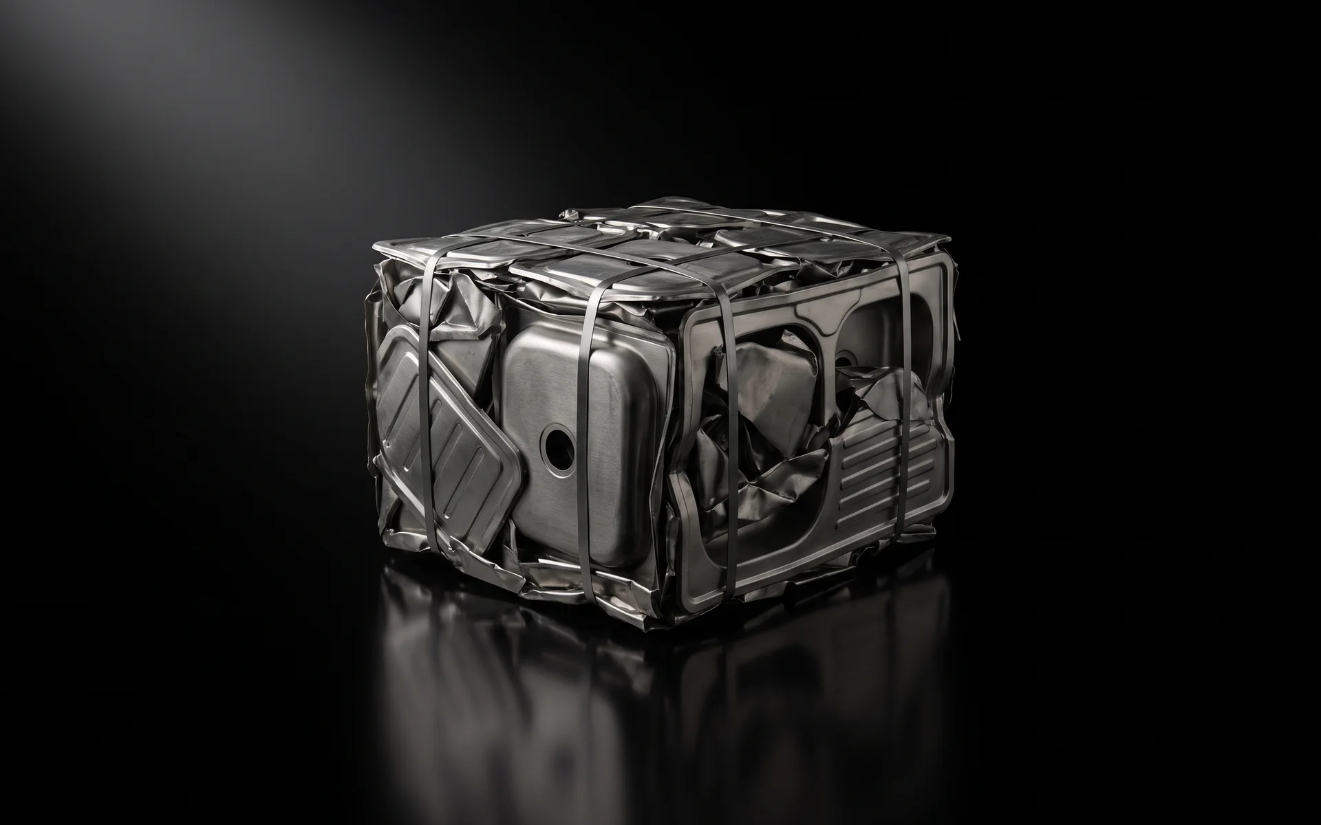 Rendered stainless bale
