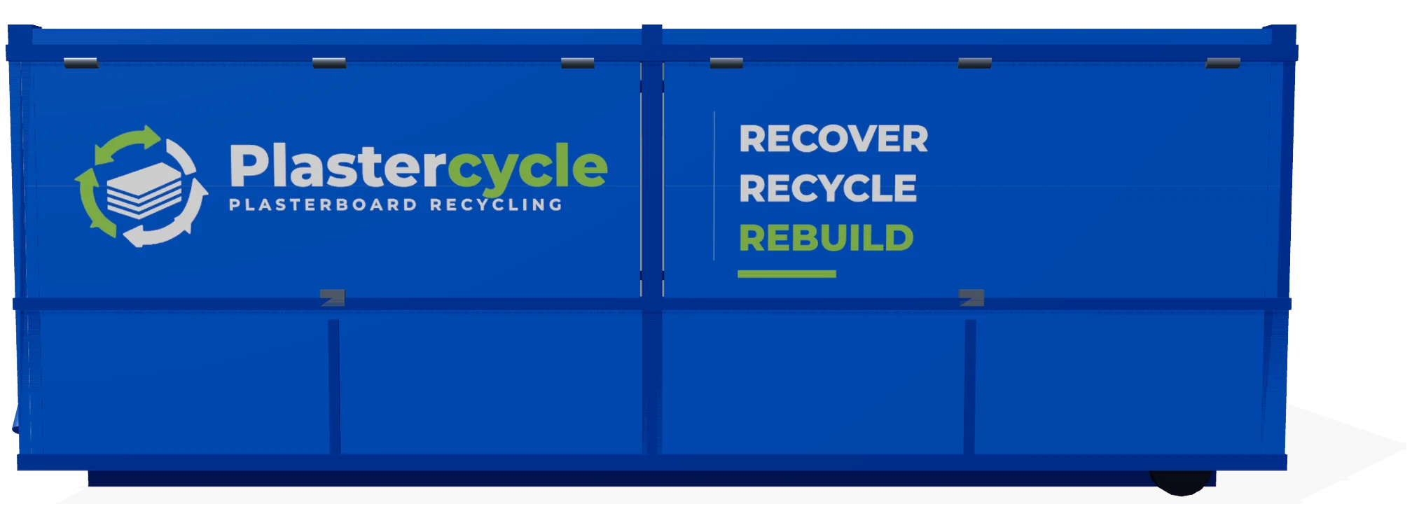 Side of the bin with the loading panels shut